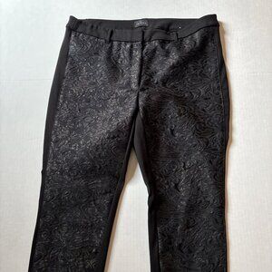 White House Black Market Black Leggings With Lace Front Size 14L The Skinny